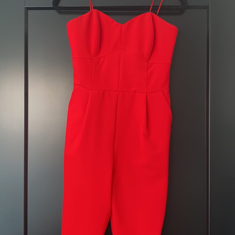 Adelyn Rae Red jumpsuit - Picture 3 of 6